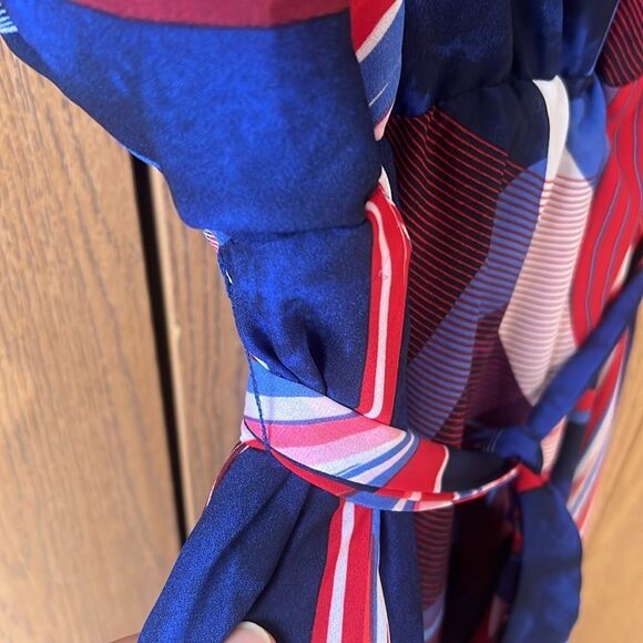 Love X Design Blue Red Printed Sleeveless Maxi Dress Size 2X - Picture 10 of 14